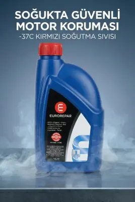 Eurorepar Kırmızı Antifriz -37°C 1L Hazır Antigel Soğutma Sıvısı